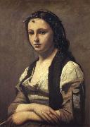Corot Camille The woman of the pearl oil painting reproduction